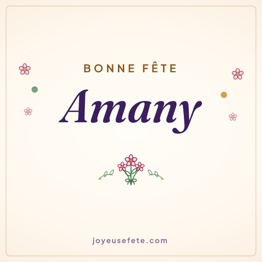 Image carrée « Bonne fête Amany » pour WhatsApp