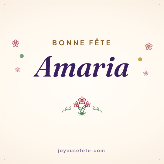 Image carrée « Bonne fête Amaria » pour WhatsApp