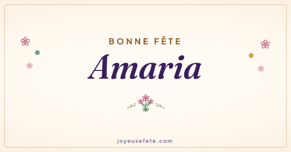 Image « Bonne fête Amaria » au format large