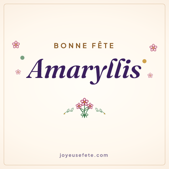 Image carrée « Bonne fête Amaryllis » pour WhatsApp