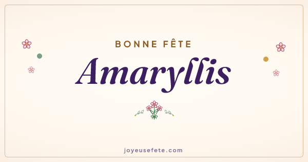 Image « Bonne fête Amaryllis » au format large