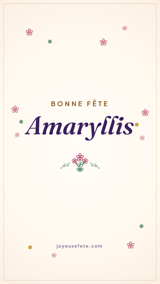 Image « Bonne fête Amaryllis » au format story