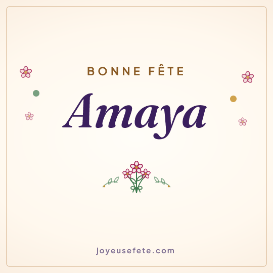 Image carrée « Bonne fête Amaya » pour WhatsApp