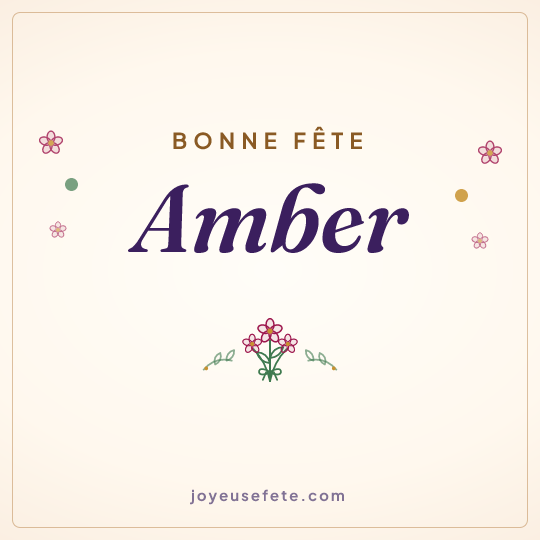Image carrée « Bonne fête Amber » pour WhatsApp