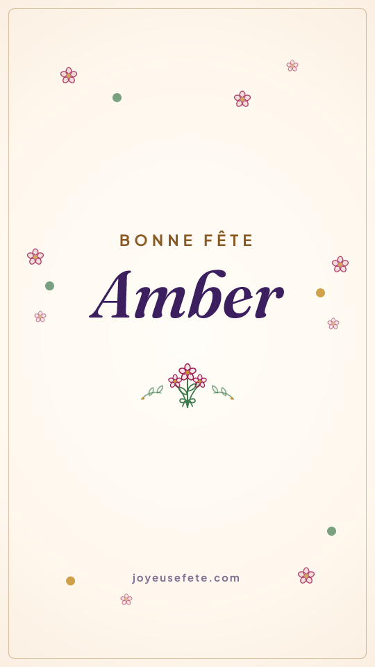 Image « Bonne fête Amber » au format story