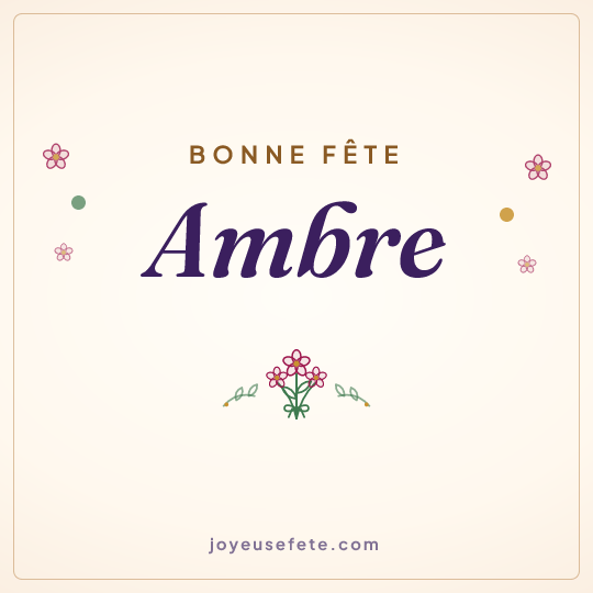 Image carrée « Bonne fête Ambre » pour WhatsApp