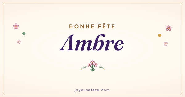 Image « Bonne fête Ambre » au format large