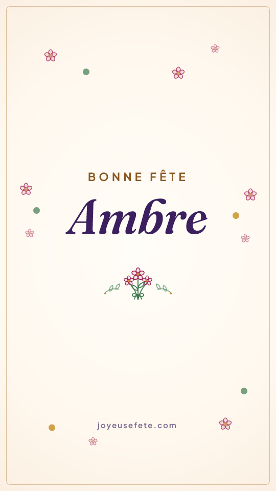 Image « Bonne fête Ambre » au format story