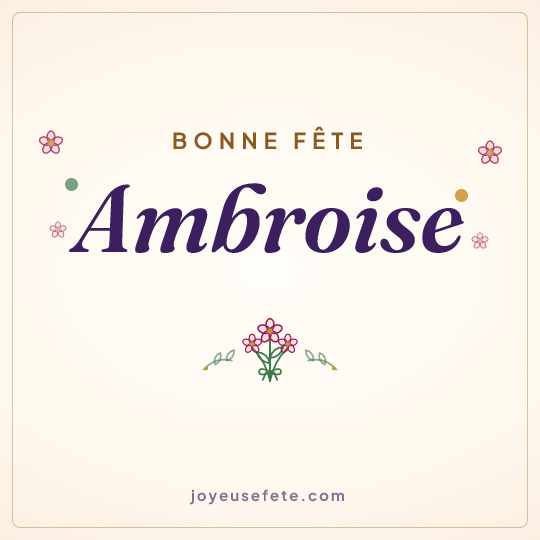 Image carrée « Bonne fête Ambroise » pour WhatsApp