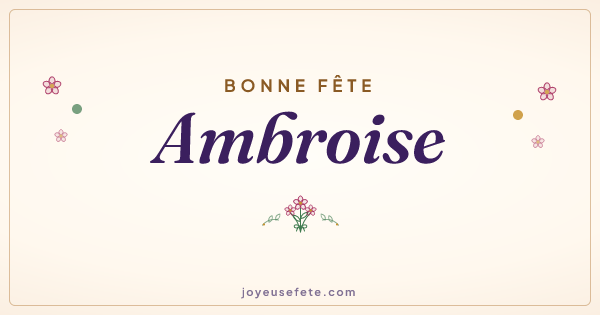 Image « Bonne fête Ambroise » au format large