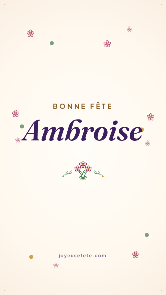 Image « Bonne fête Ambroise » au format story