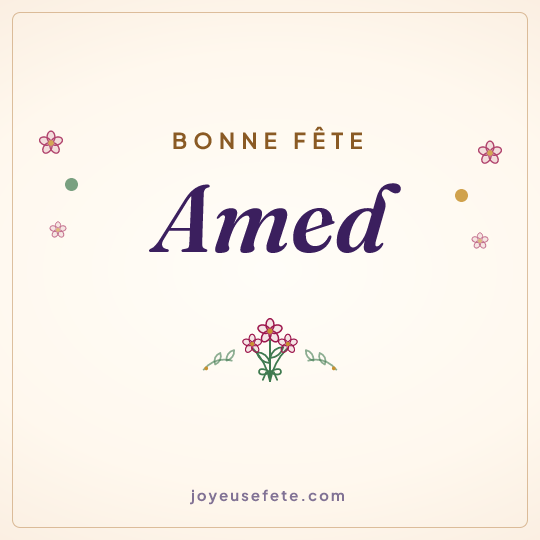 Image carrée « Bonne fête Amed » pour WhatsApp