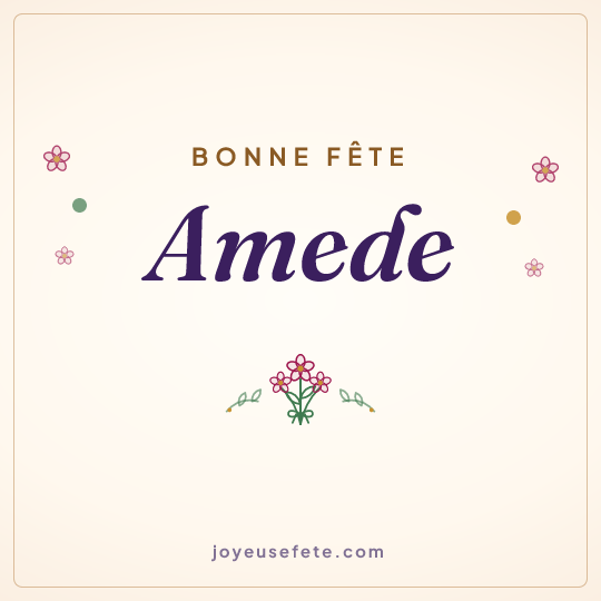 Image carrée « Bonne fête Amede » pour WhatsApp