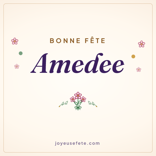 Image carrée « Bonne fête Amedee » pour WhatsApp