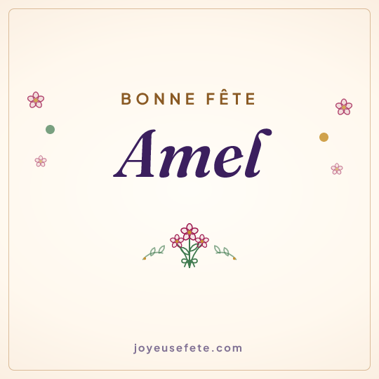 Image carrée « Bonne fête Amel » pour WhatsApp
