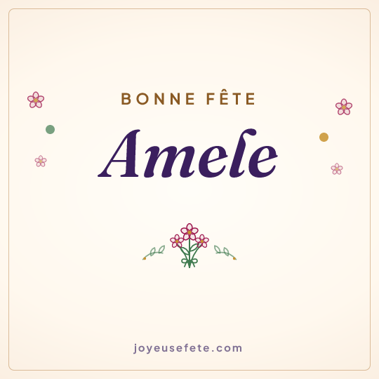 Image carrée « Bonne fête Amele » pour WhatsApp