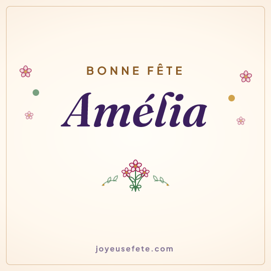 Image carrée « Bonne fête Amélia » pour WhatsApp