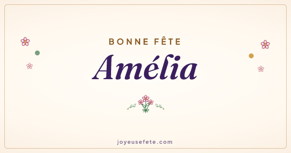 Image « Bonne fête Amélia » au format large