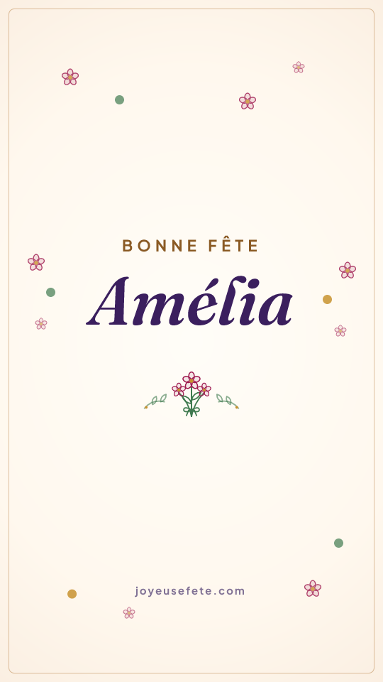 Image « Bonne fête Amélia » au format story