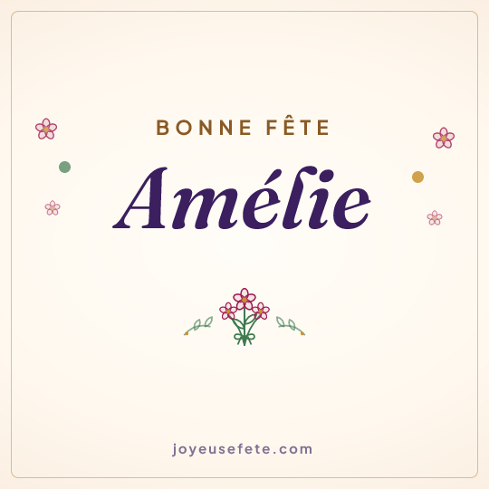 Image carrée « Bonne fête Amélie » pour WhatsApp