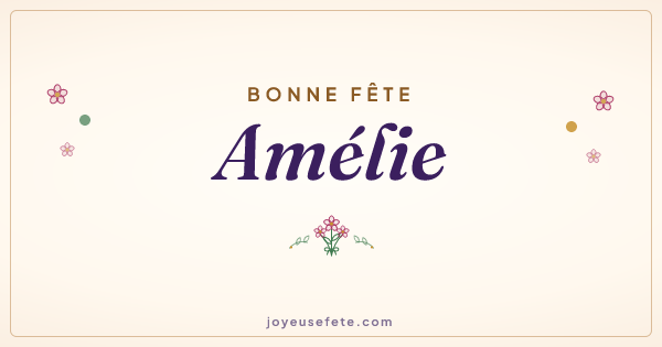 Image « Bonne fête Amélie » au format large