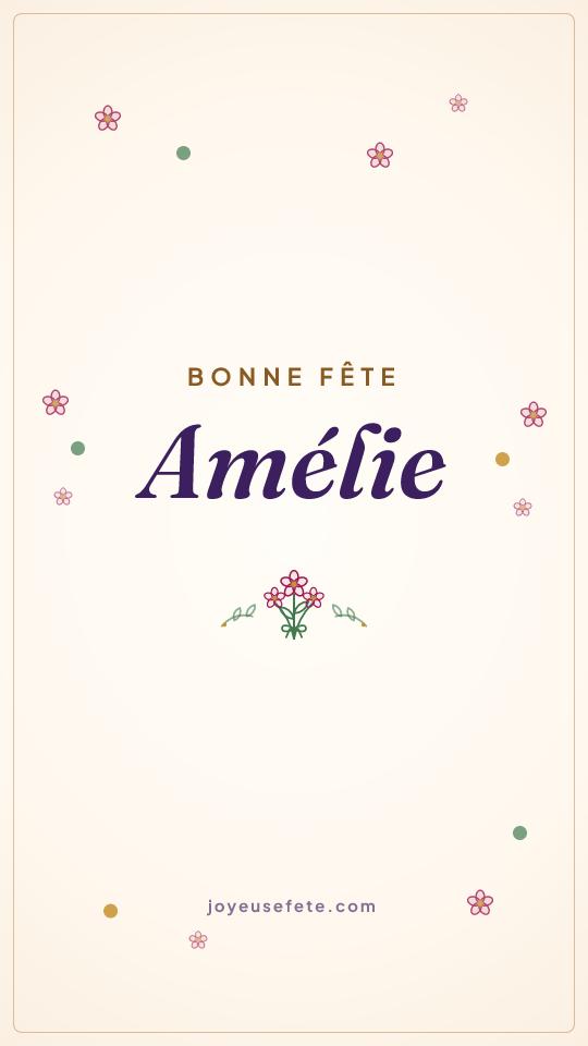 Image « Bonne fête Amélie » au format story