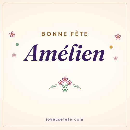 Image carrée « Bonne fête Amélien » pour WhatsApp
