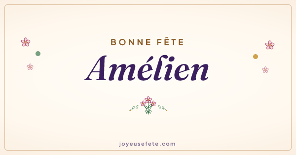Image « Bonne fête Amélien » au format large