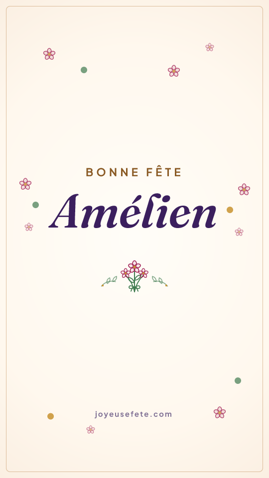 Image « Bonne fête Amélien » au format story