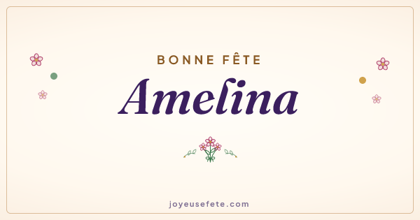 Image « Bonne fête Amelina » au format large