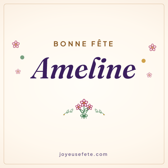 Image carrée « Bonne fête Ameline » pour WhatsApp