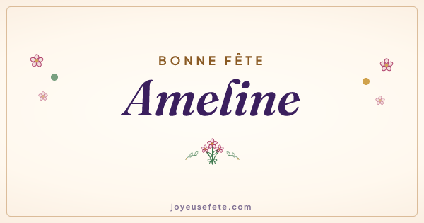 Image « Bonne fête Ameline » au format large