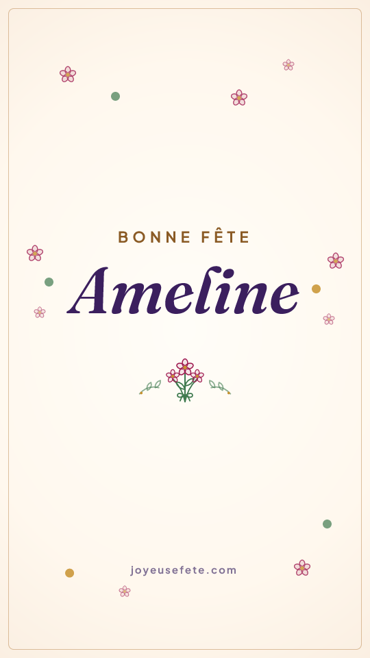 Image « Bonne fête Ameline » au format story