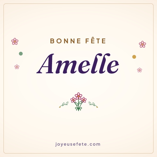 Image carrée « Bonne fête Amelle » pour WhatsApp