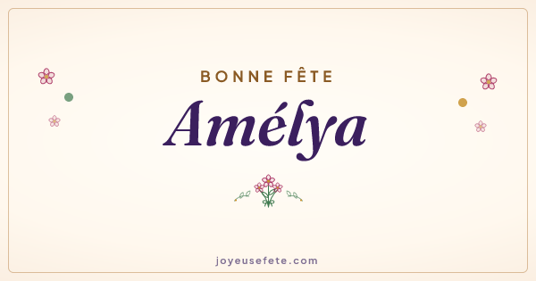 Image « Bonne fête Amélya » au format large