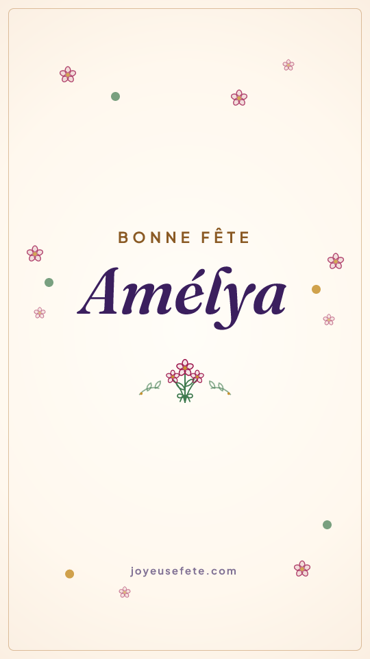 Image « Bonne fête Amélya » au format story
