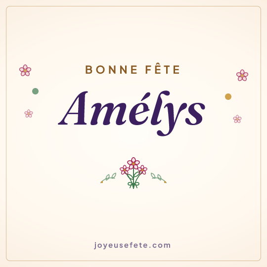 Image carrée « Bonne fête Amélys » pour WhatsApp
