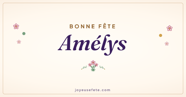 Image « Bonne fête Amélys » au format large