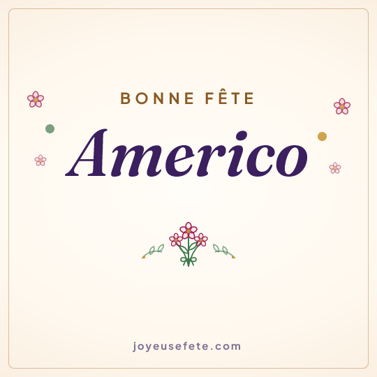 Image carrée « Bonne fête Americo » pour WhatsApp