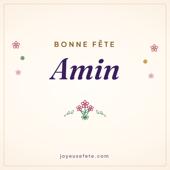 Image carrée « Bonne fête Amin » pour WhatsApp
