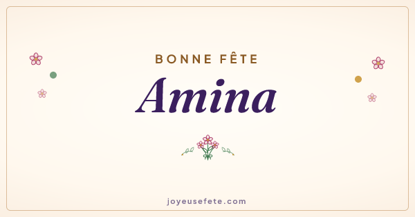 Image « Bonne fête Amina » au format large
