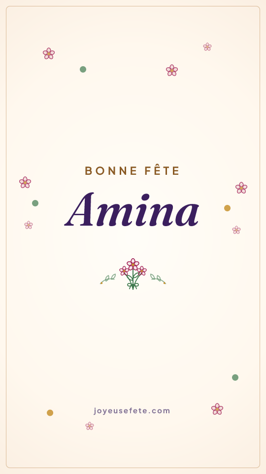 Image « Bonne fête Amina » au format story