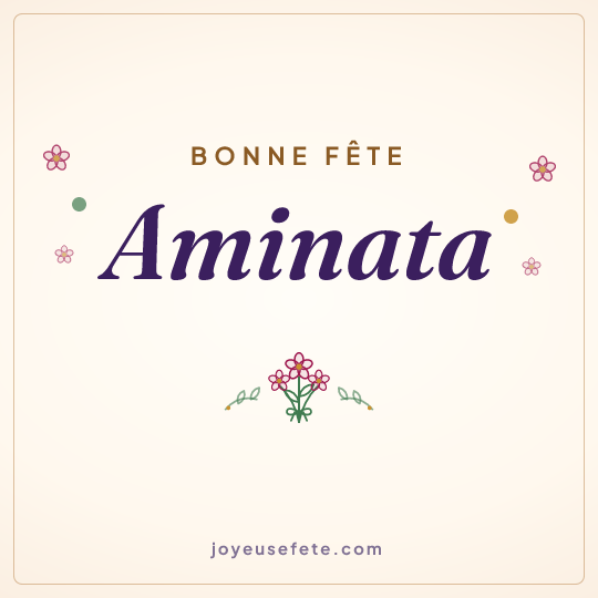 Image carrée « Bonne fête Aminata » pour WhatsApp