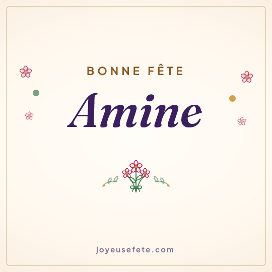 Image carrée « Bonne fête Amine » pour WhatsApp