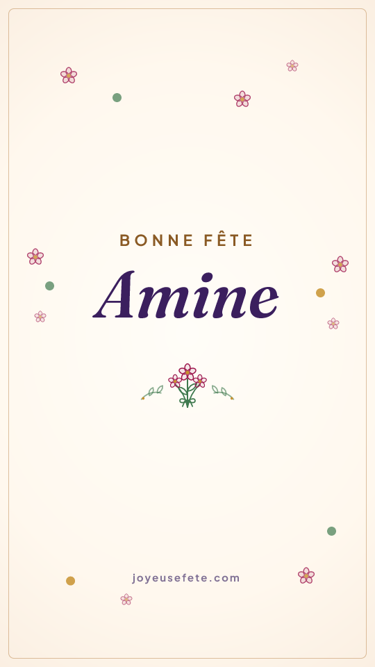 Image « Bonne fête Amine » au format story