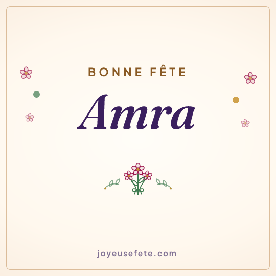 Image carrée « Bonne fête Amra » pour WhatsApp