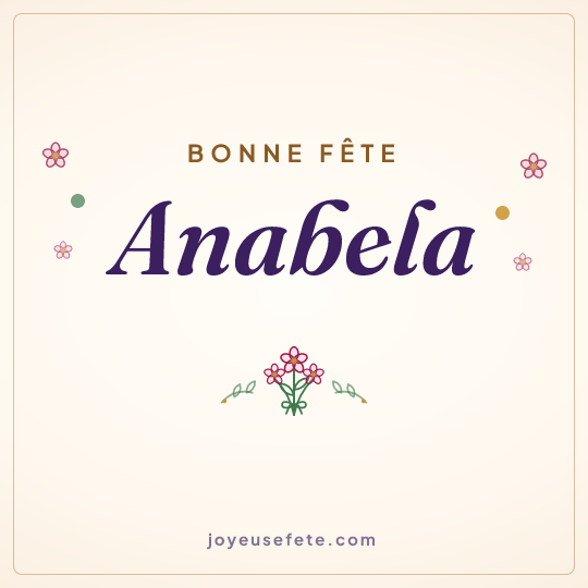 Image carrée « Bonne fête Anabela » pour WhatsApp