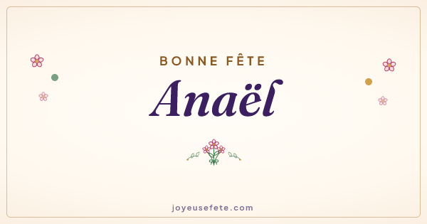 Image « Bonne fête Anaël » au format large