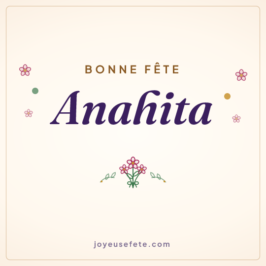 Image carrée « Bonne fête Anahita » pour WhatsApp