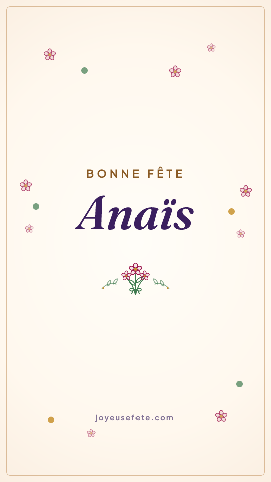 Image « Bonne fête Anaïs » au format story